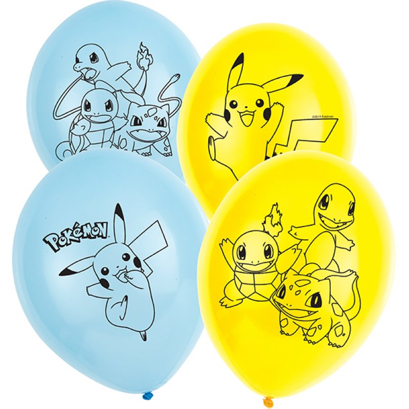 6 Latex Ballon 28 cm - Pokemon