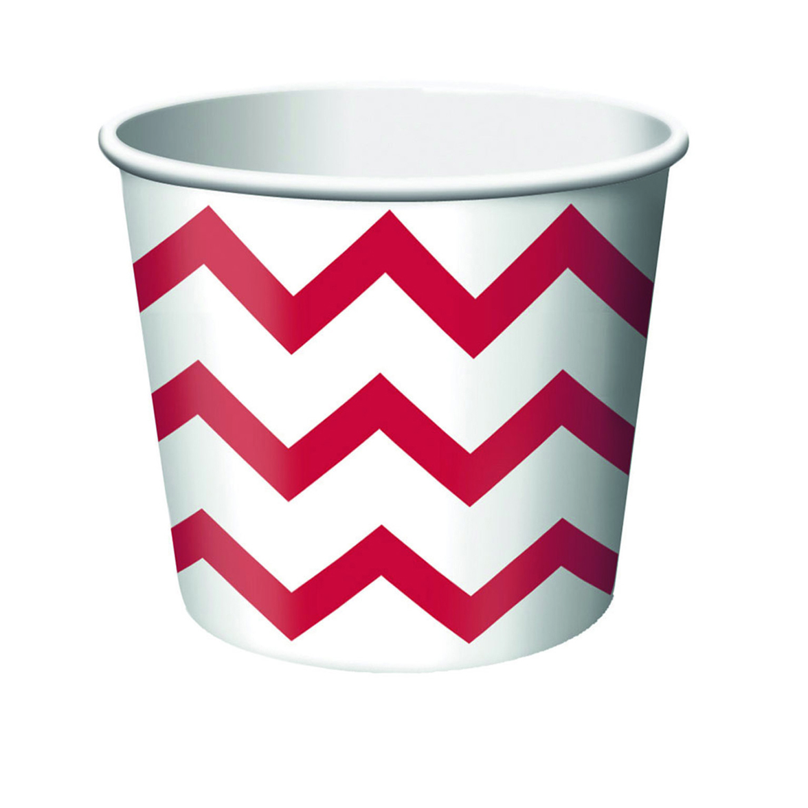 6 Treat Cups Chevron stripe red  6,3 x 9 cm