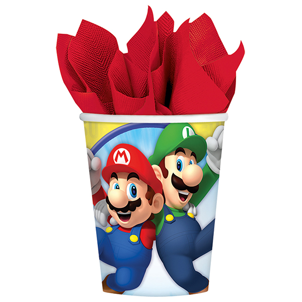 8 gobelets carton 250ml Super Mario