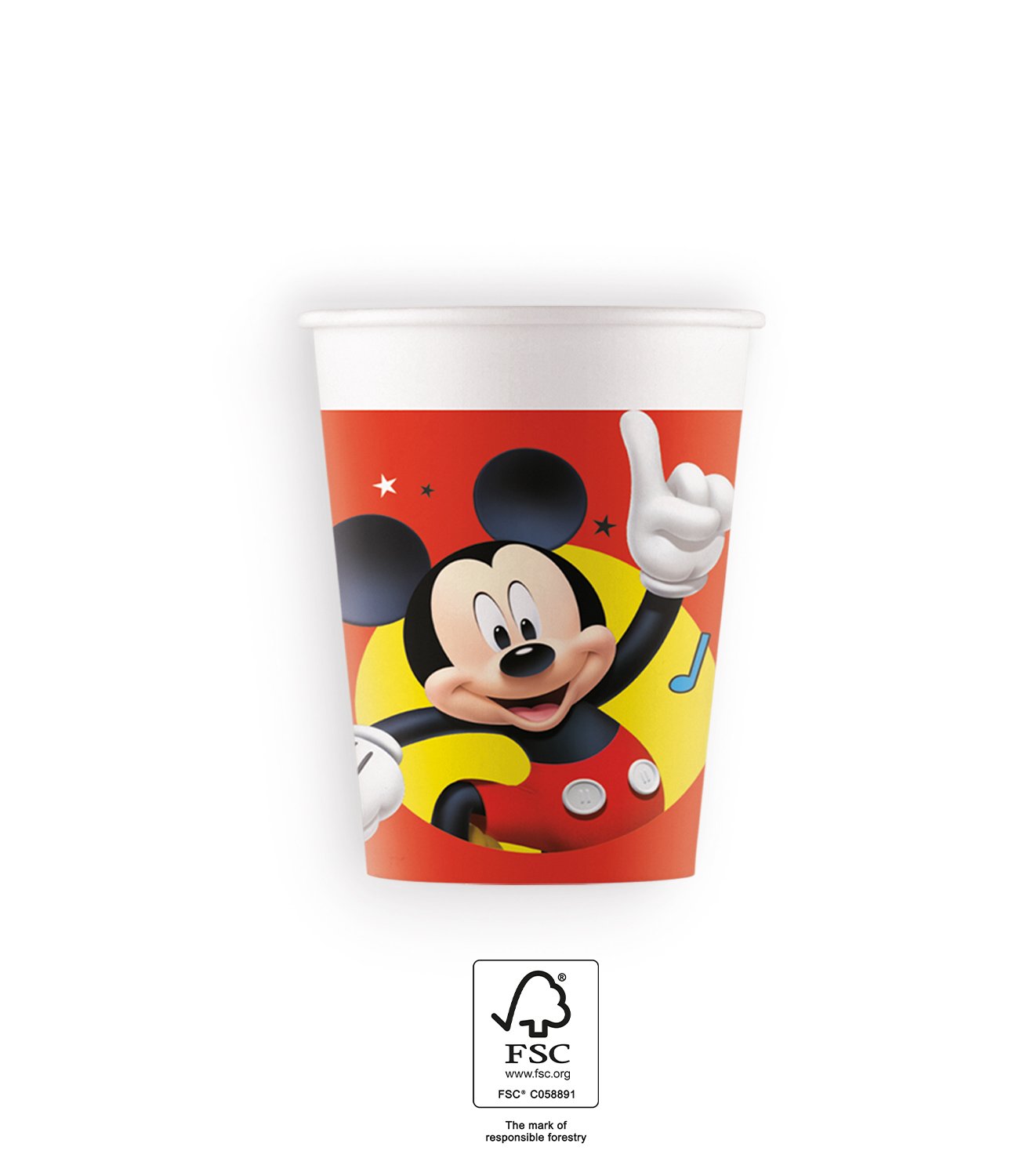 8 gobelets 200ml Mickey, papier FSC