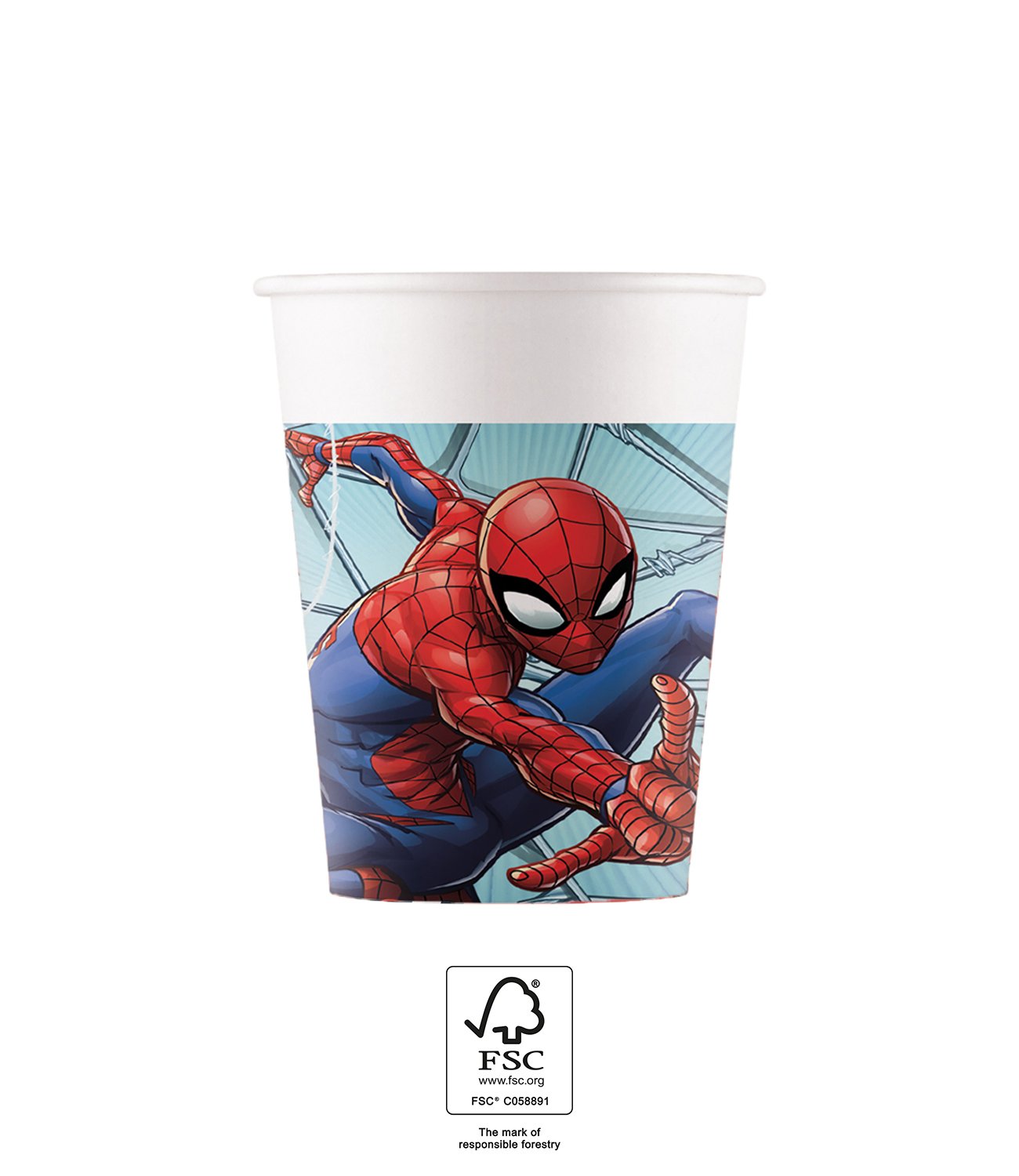 8 gobelets 200ml Spiderman, papier FSC