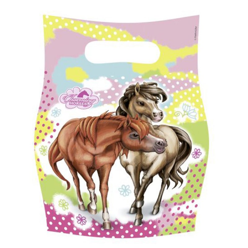 6 plastic bag Horses