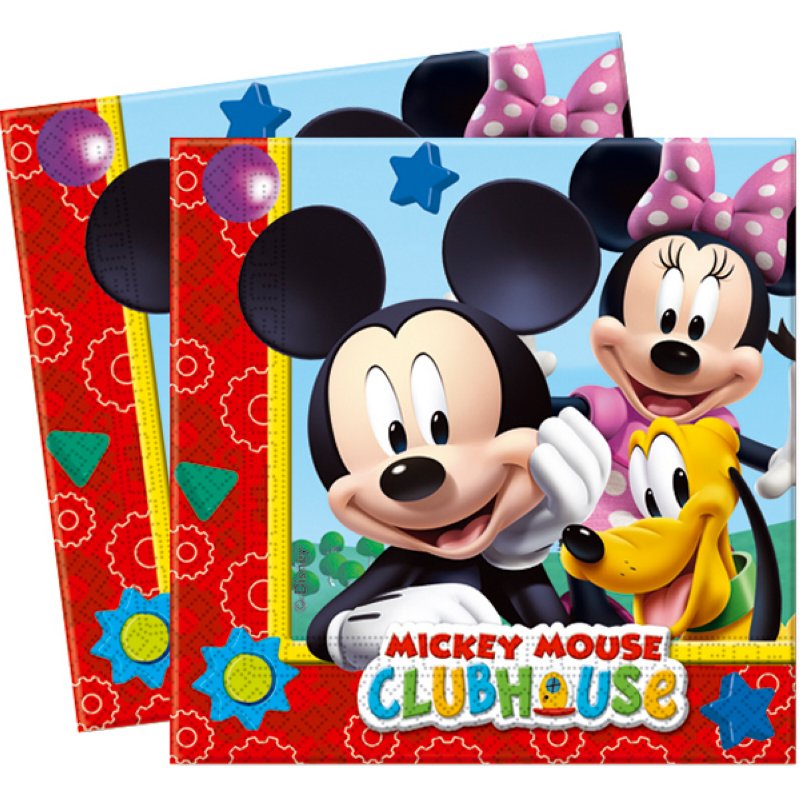 20 Serviettes papier Mickey Mouse 33x33cm