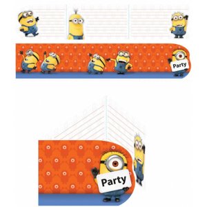 6 invitation cards with envelope, Minions