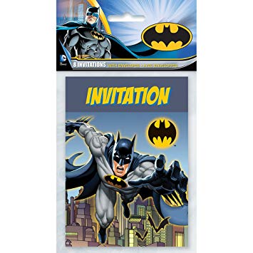 8 invitation cards with envelope, Batman