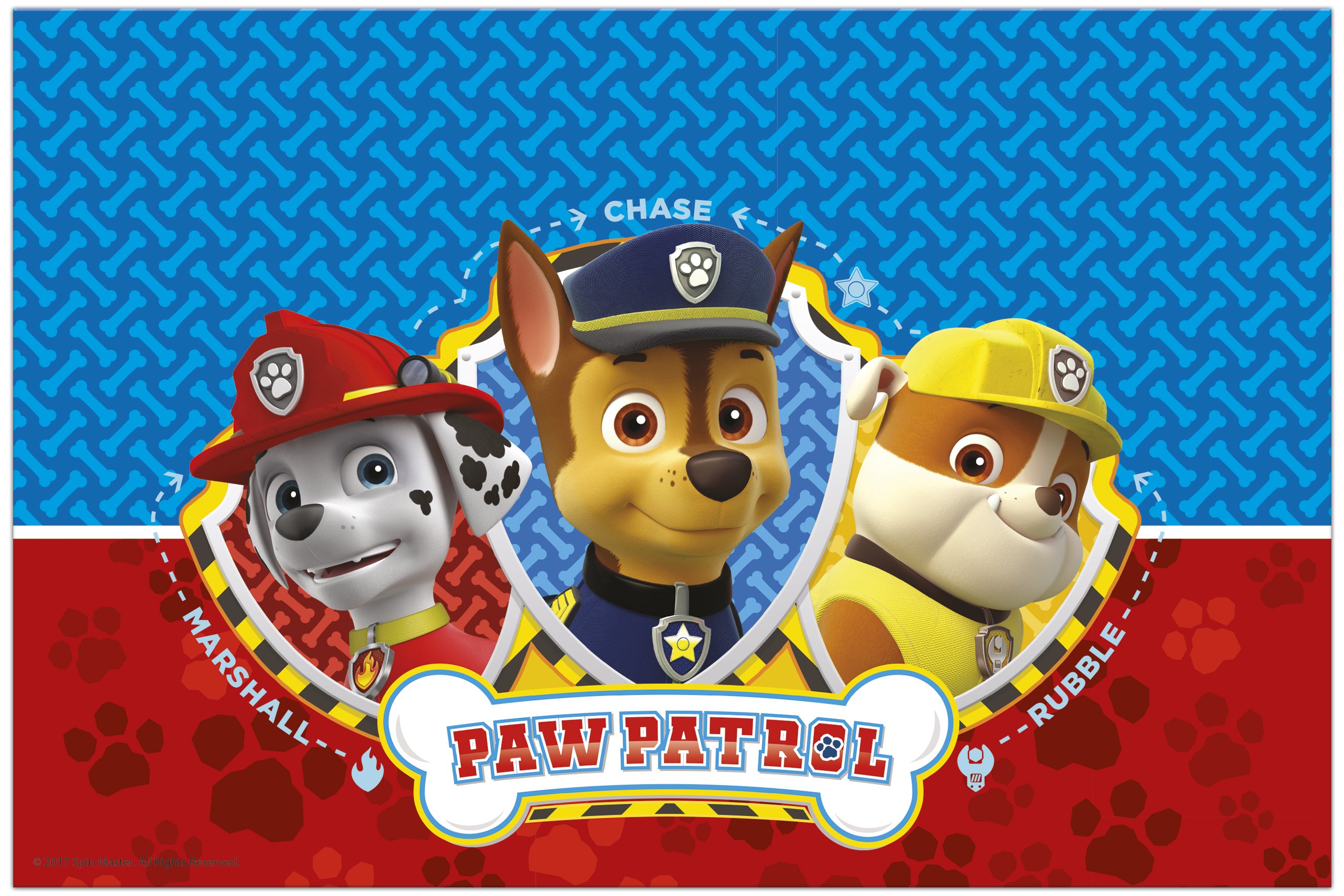 Plastic table cloth, Paw Patrol ready for action 120 x 180 cm