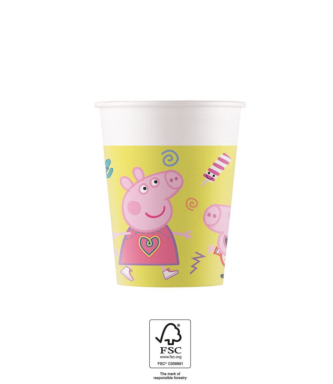 8 paper cup Peppa Pig  200 ml  FSC