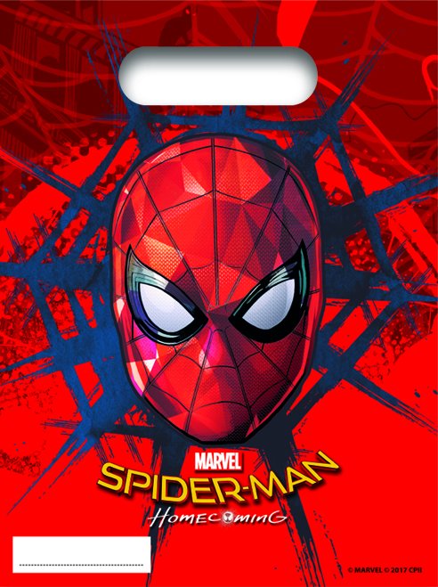6 plastic bag Spiderman