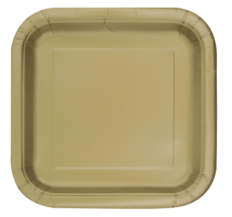 16 square Plates 18 cm , carton GOLD