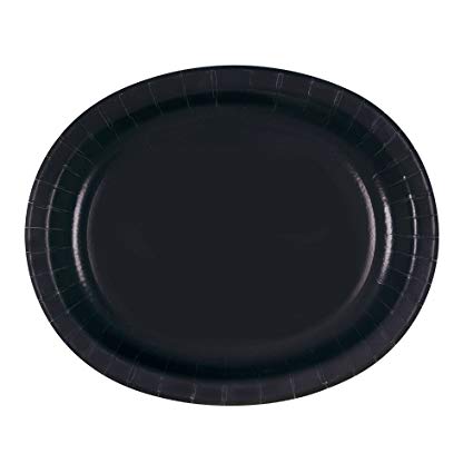 8 Assiettes/plats 30 x 25 cm  Oval noire en carton