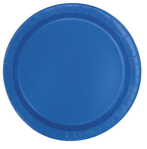 20 Assiettes 18 cm  bleu royal , en carton