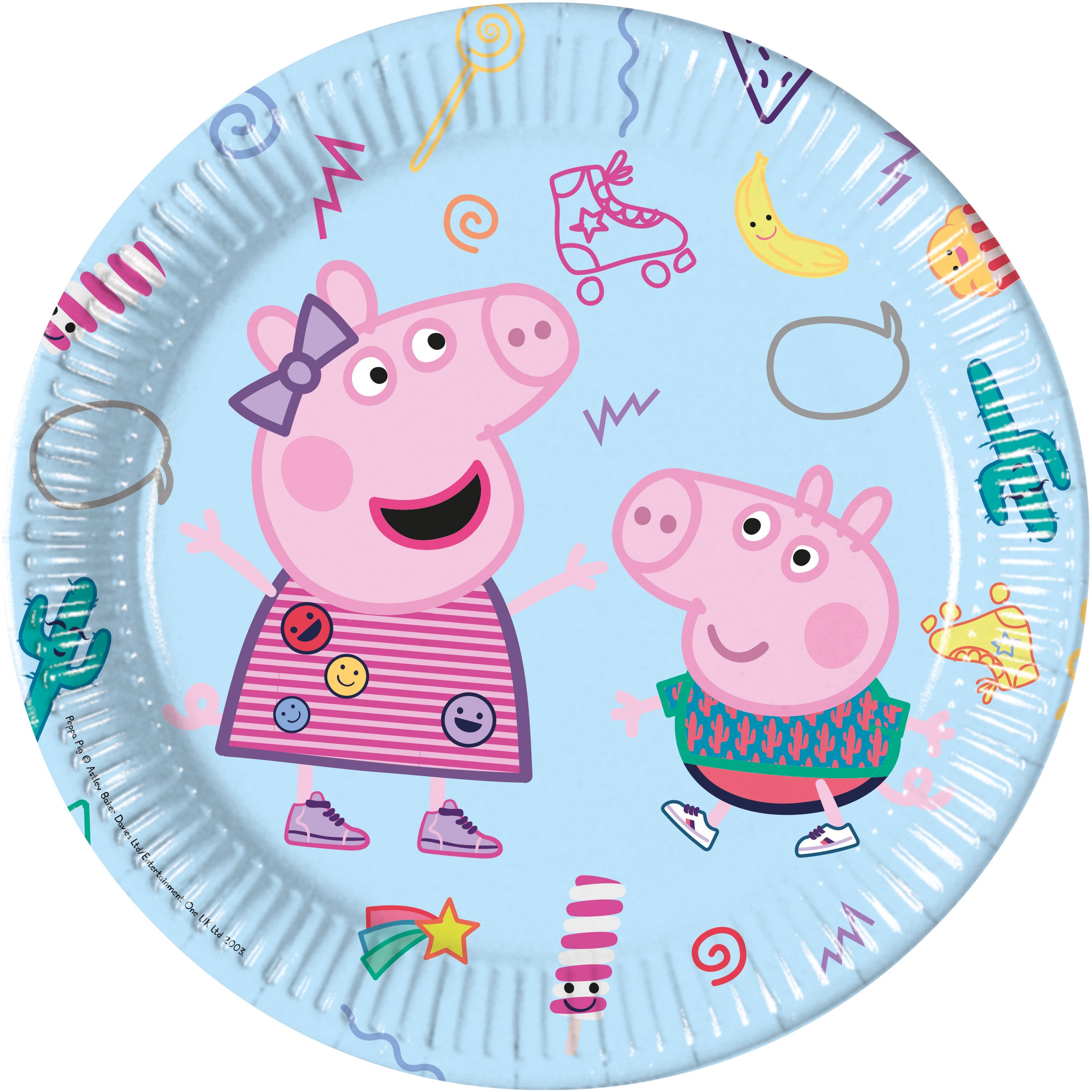 8 Plates 23 cm Peppa Pig,, carton