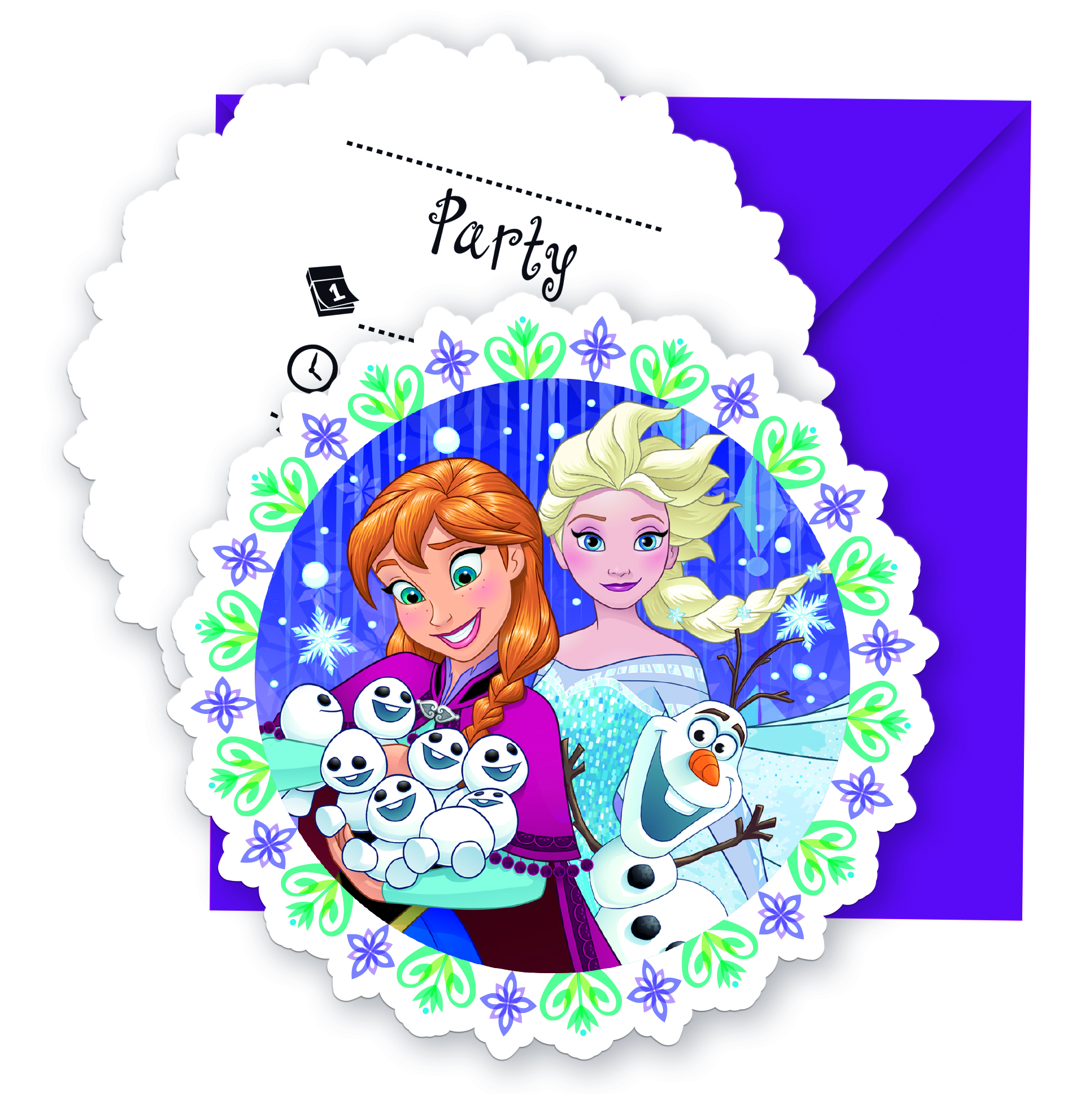 6 invitation cards with envelope, Frozen
