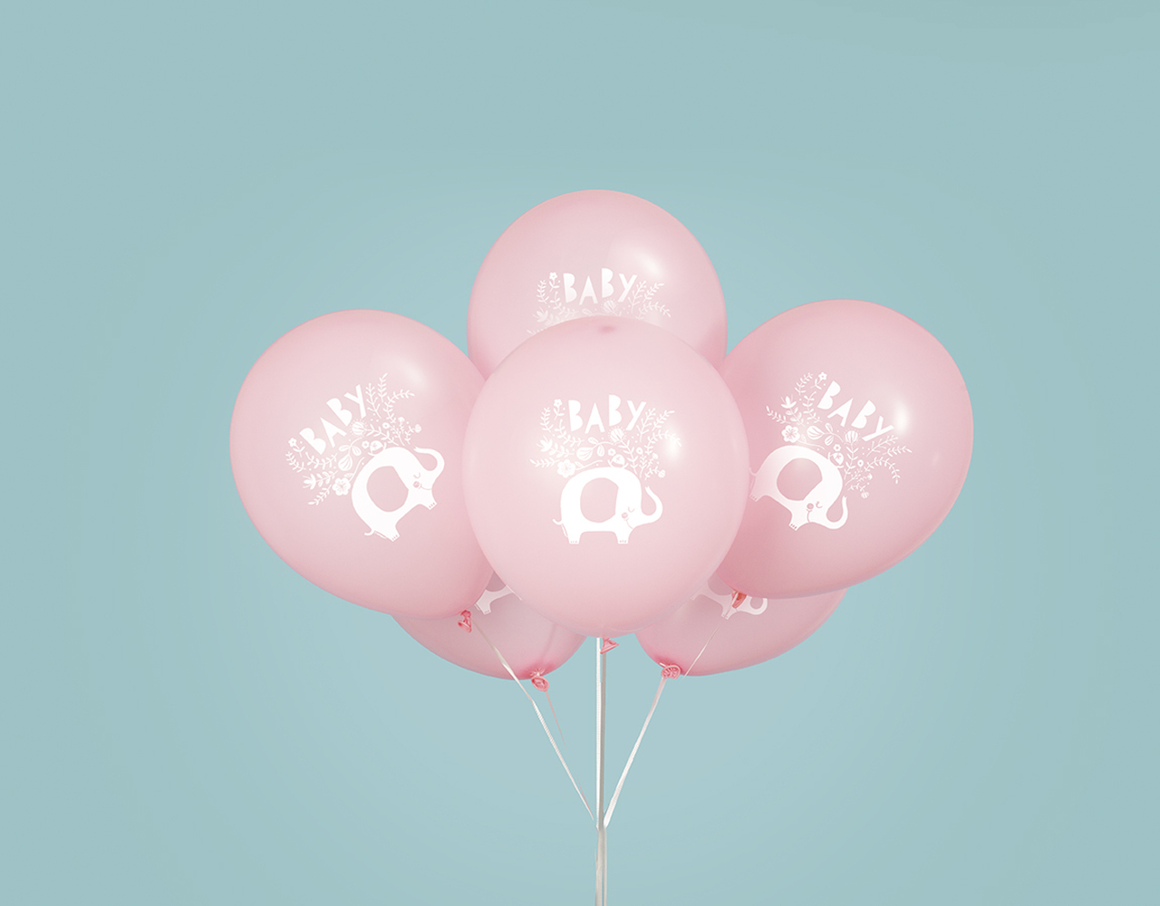 Balloons Baby Shower - Elephant   30 cm - Pink - 8x