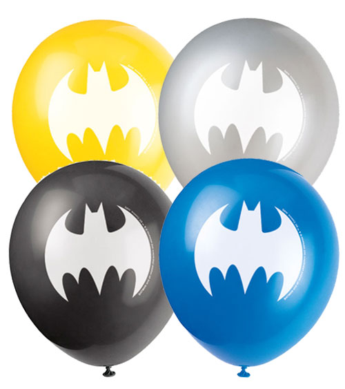 8 balloons Batman   30 cm   4 colors