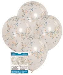 6 Ballone  Confetti 30 cm  mit Farben Confetti