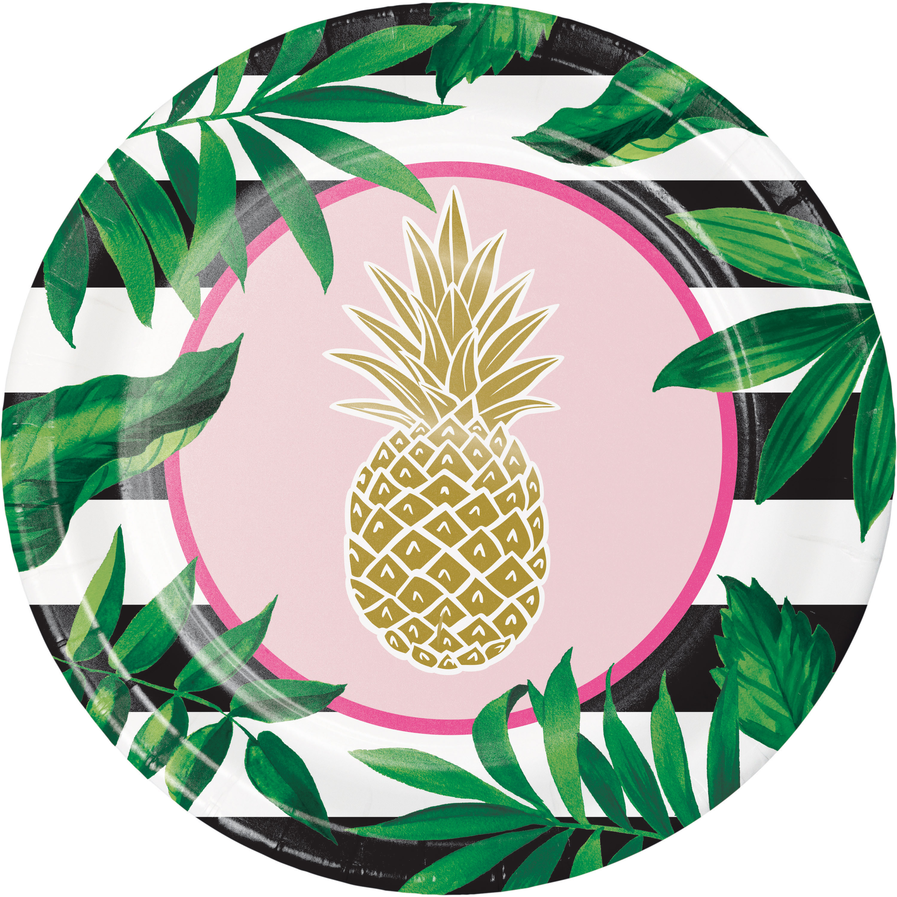 8 "Pinapple and friends" banquet plates, 23 cm, Foil Stamp