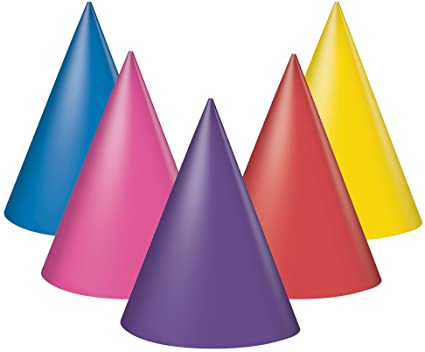 Birthday Party Hats - Foot - 8 pces assorted