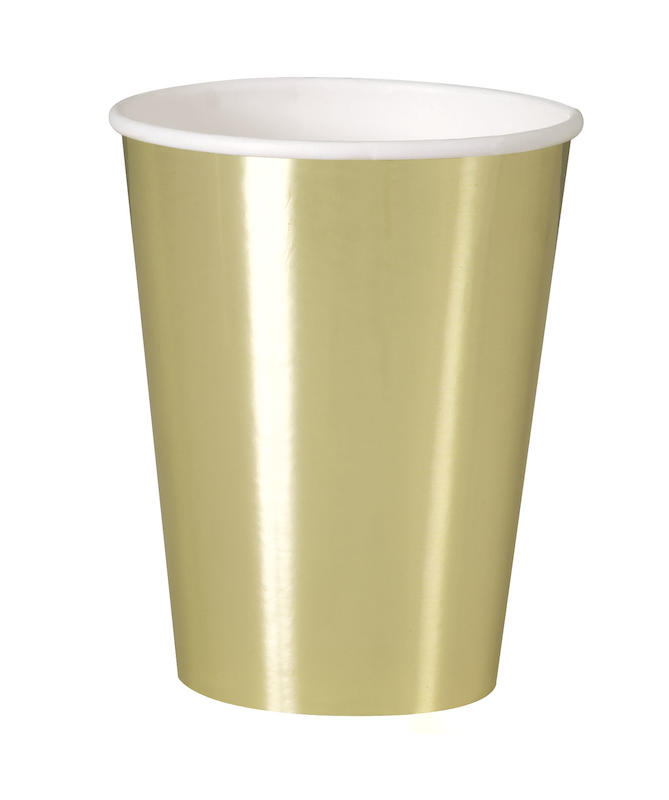 8 paper cup, Foil Gold, 250 ml