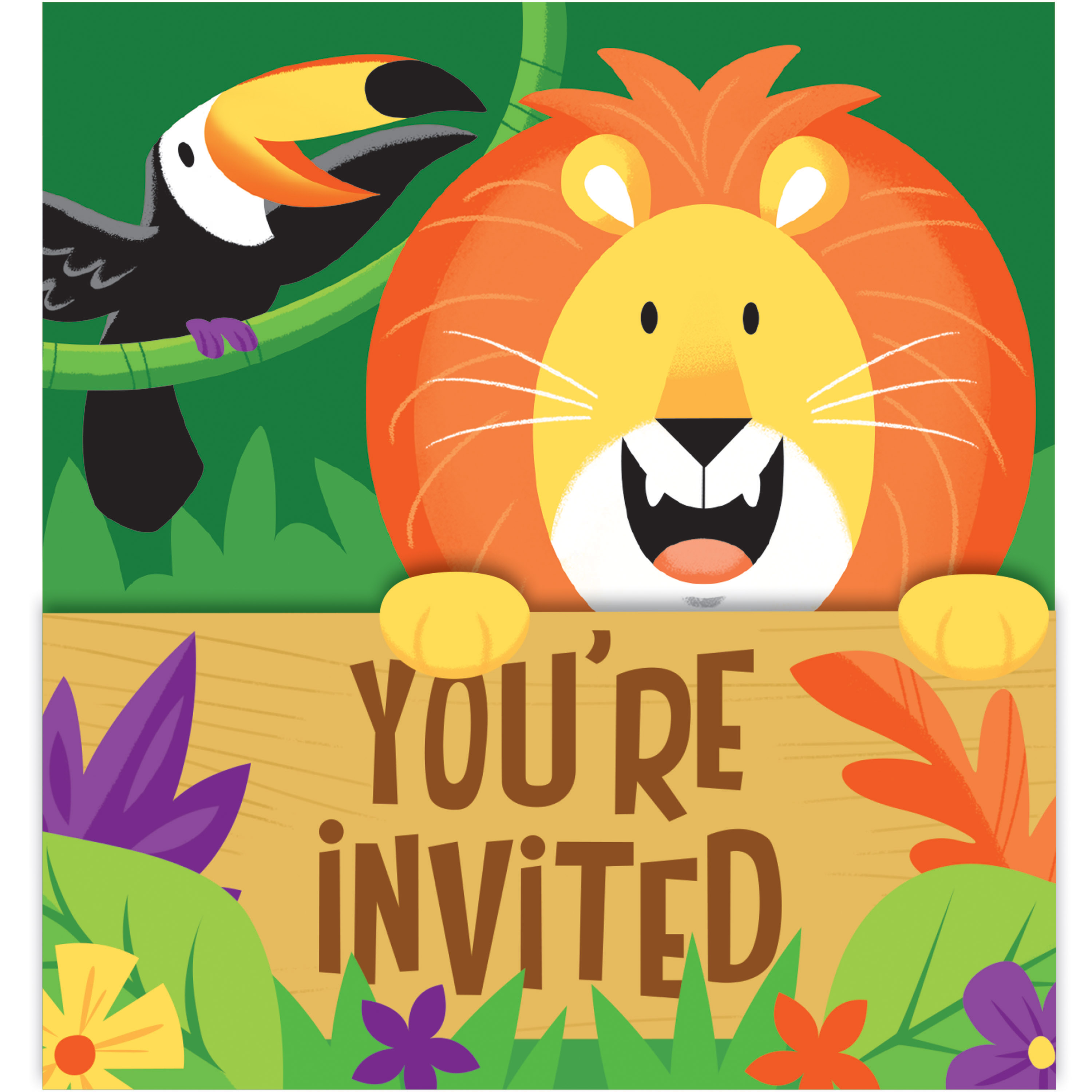 8 Safari Adventure Party Einladung, 11x11 cm