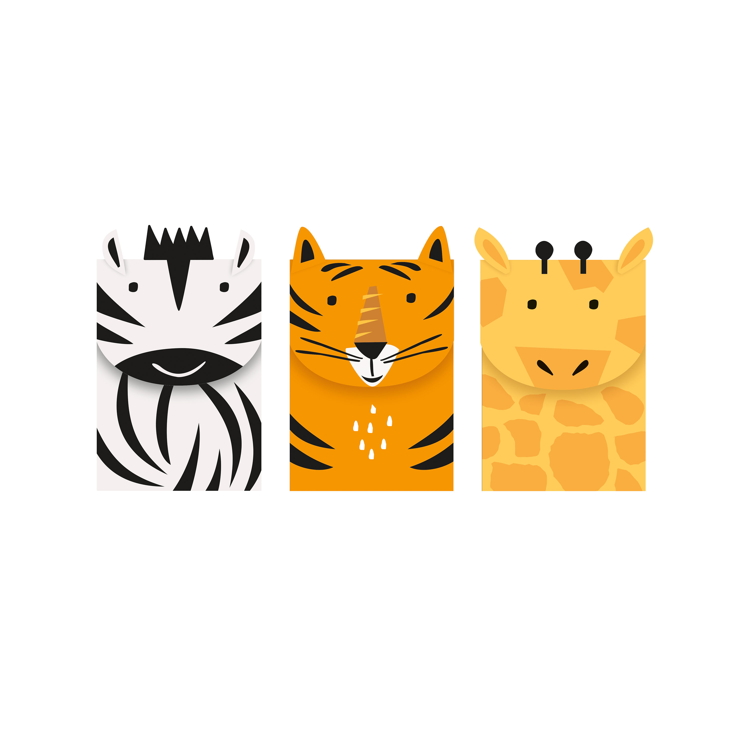Animal Safari Treat Bags, kit für 3, mit Stickers