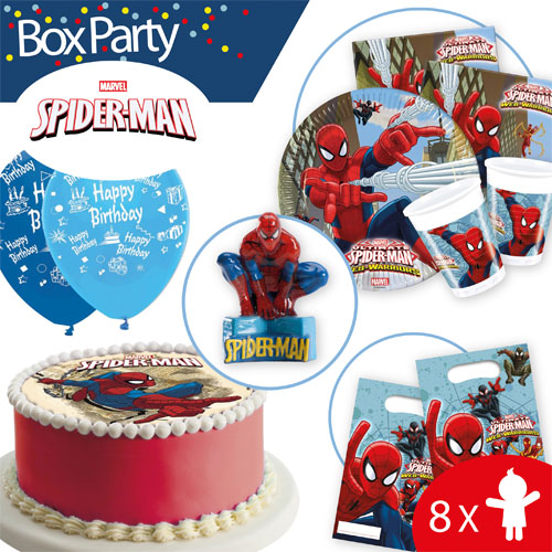 Party Box Spiderman, set für 8, mit 5% Rabbatt