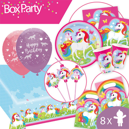 Party Box Unicorn, set für 8 bis 16, mit 5% Rabbatt