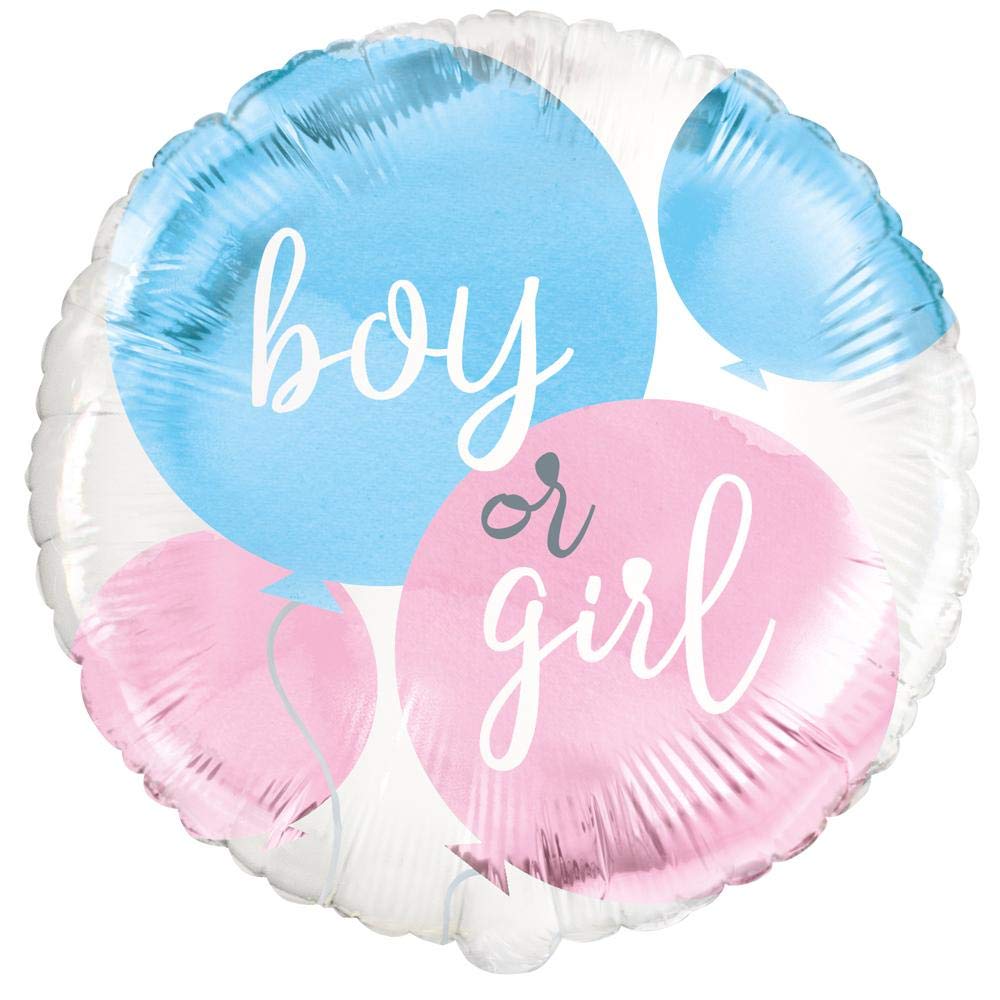 Ballon alu 45 cm Gender Reveal, boy or girl