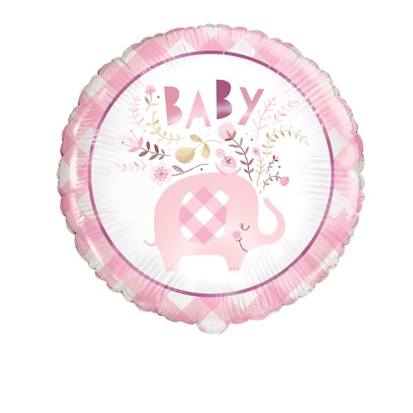 Foil Balloon 46 cm, BABY SHOWER - Pink Elephant