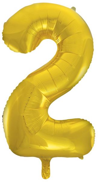 Foil Balloon, 86 cm, number 2 / GOLD