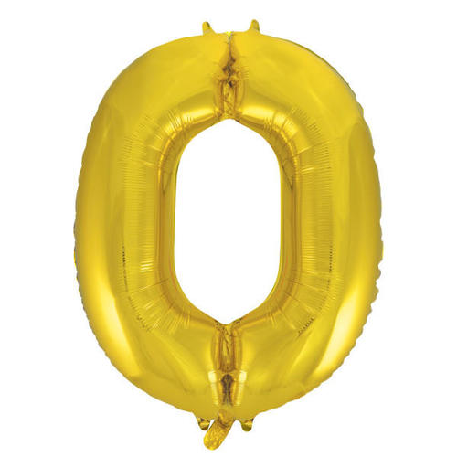 Foil Balloon, 86 cm, number 0 / GOLD