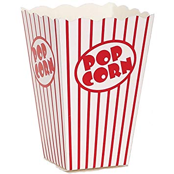 Boîte à Popcornes, rouge et blanche   10 pces