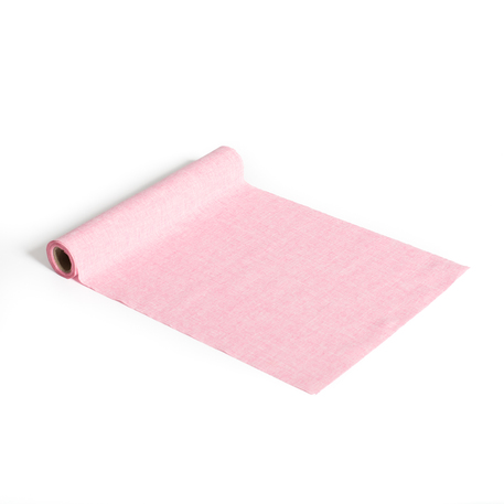 Tischläufer, Stoff Linen, rosa, 28 cm x 5 m