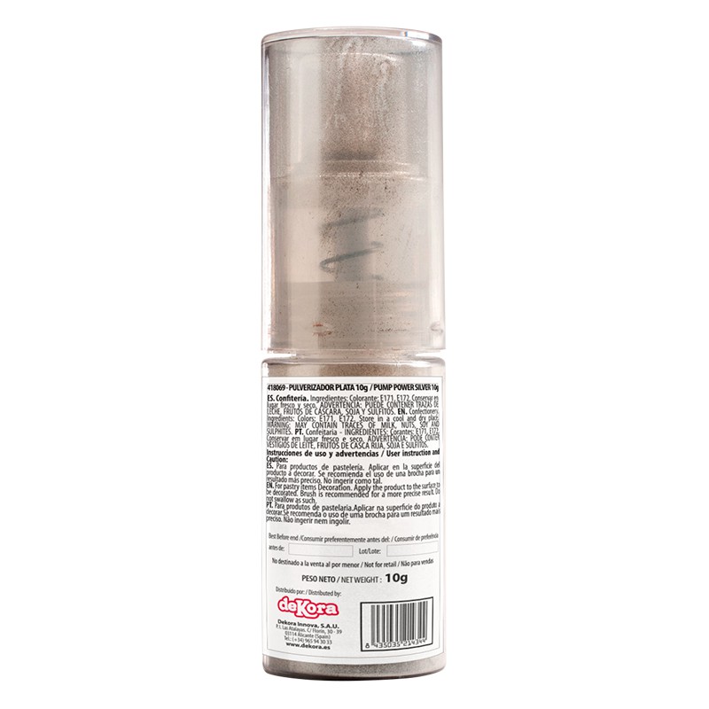 Lebensmittelfarbe Pulver Spray, 10 g, silber
