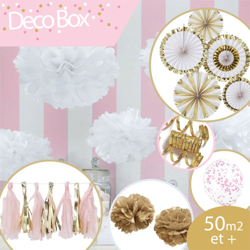 DECO BOX, to decorate up to 50m2 and more, Golden Pink and white, with 7% discount