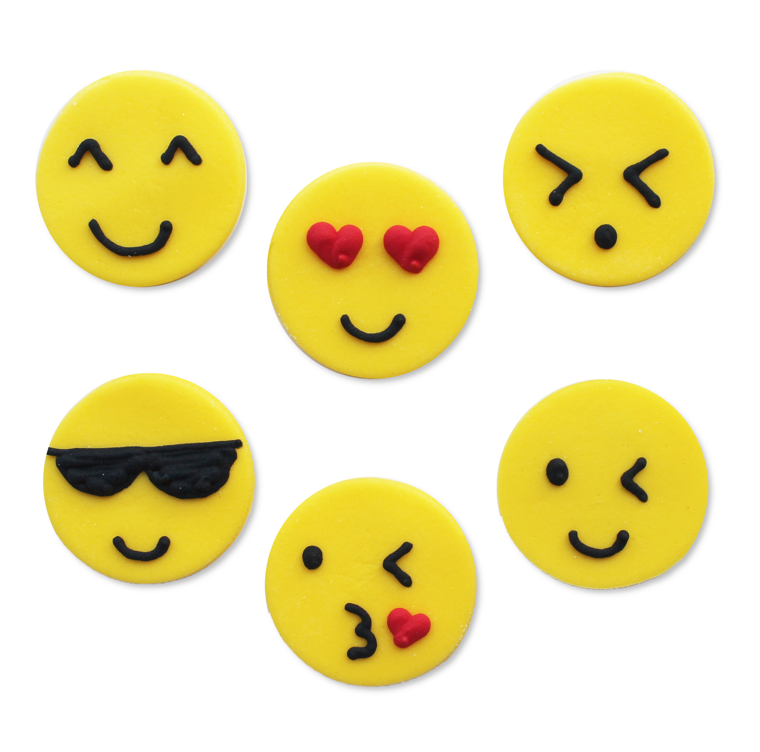 Décoration en sucre Emoji, 6 x - 3.5 cm