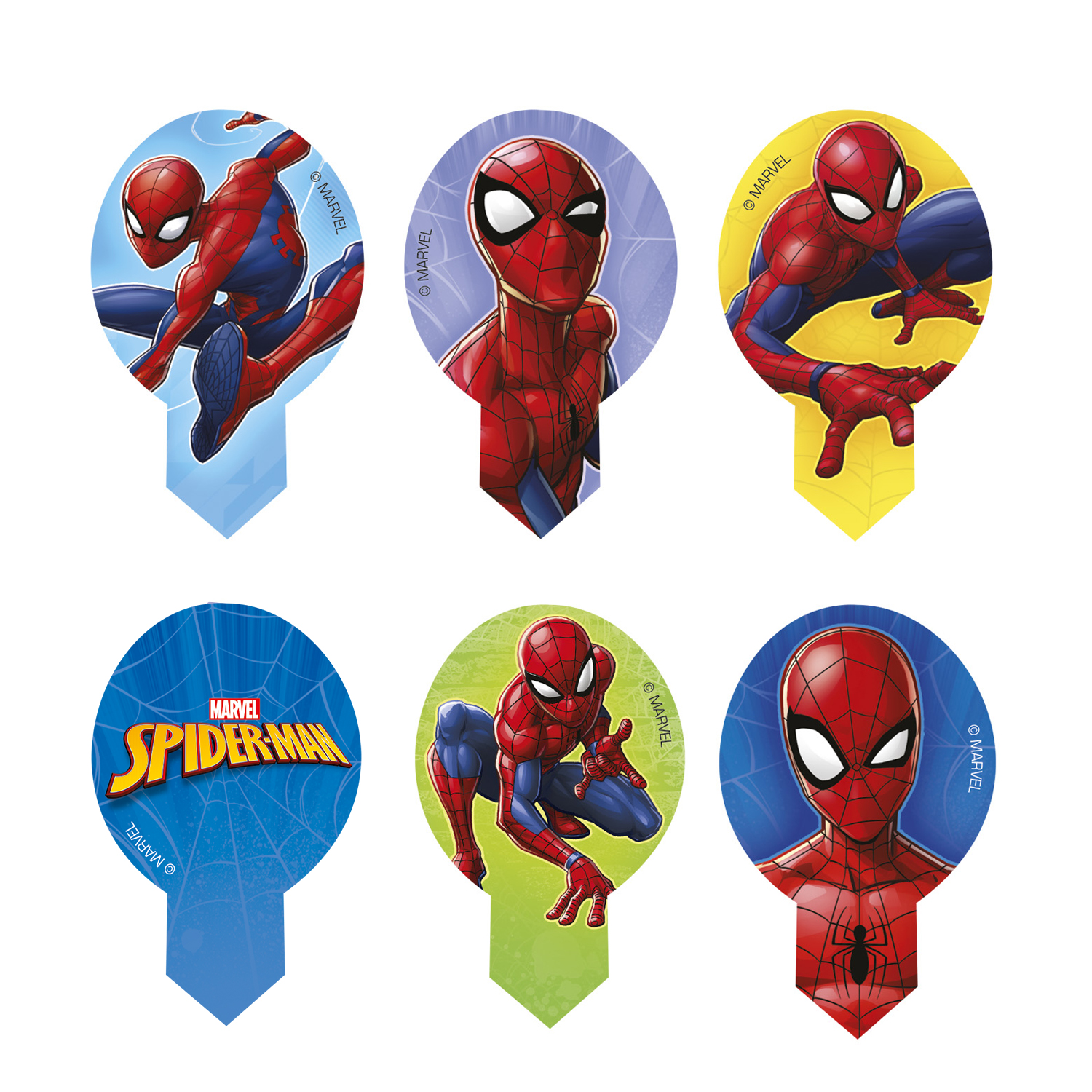 Wafer Decoration for Cupcake, Spiderman, 6,5 x 4 cm, 20 x