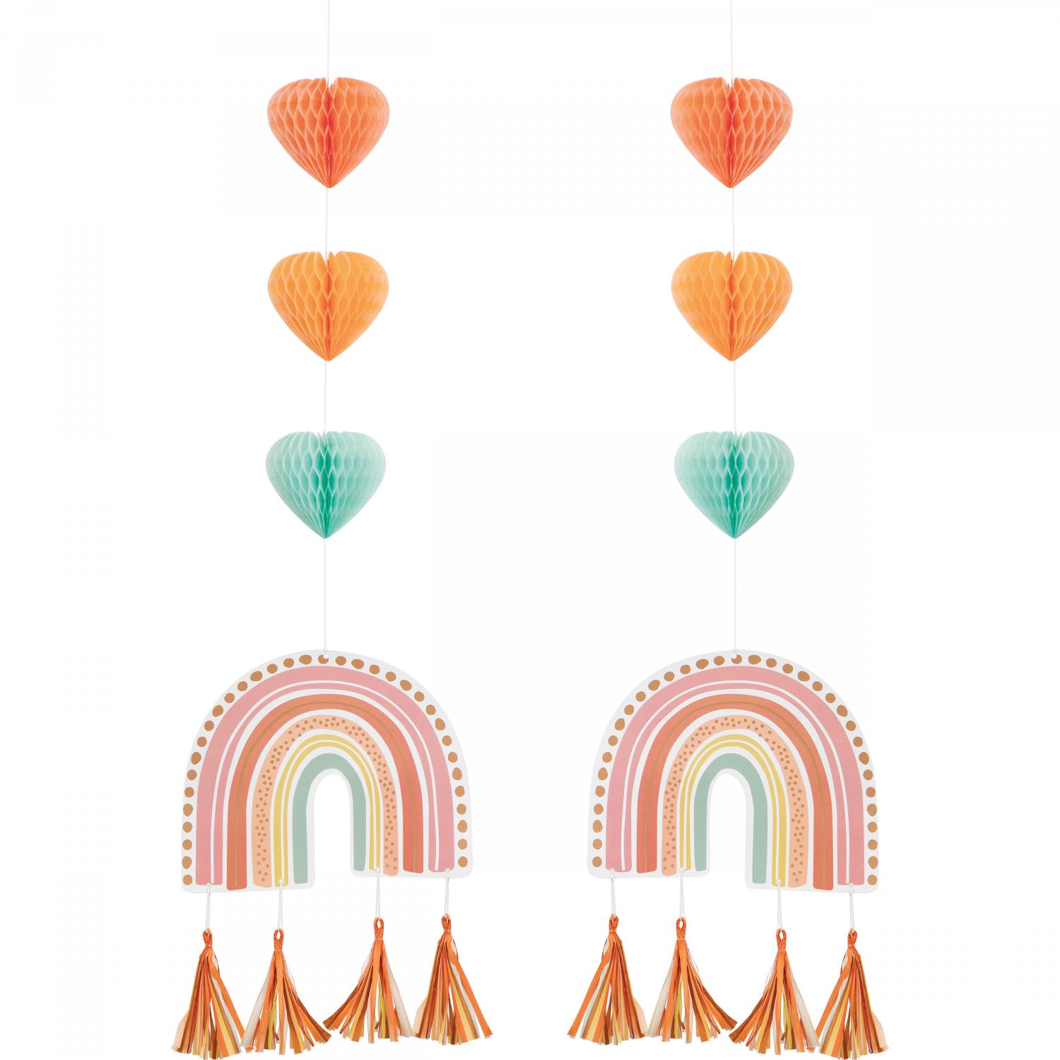 Boho Rainbow Hanging Cutouts w/ Tassles - 2ct.