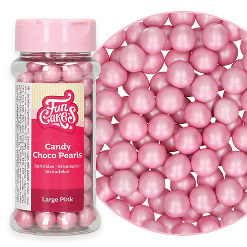 FUNCAKES CANDY CHOCO PEARLS LARGE ROSA 70 G