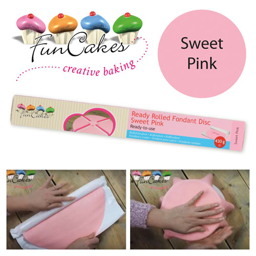 FunCakes Ready Rolled Fondant Disc -Sweet Pink-