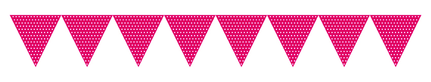 Polka Dot deluxe paper bunting. 2,70, red with white dots
