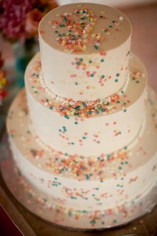 Gâteau de mariage confettis