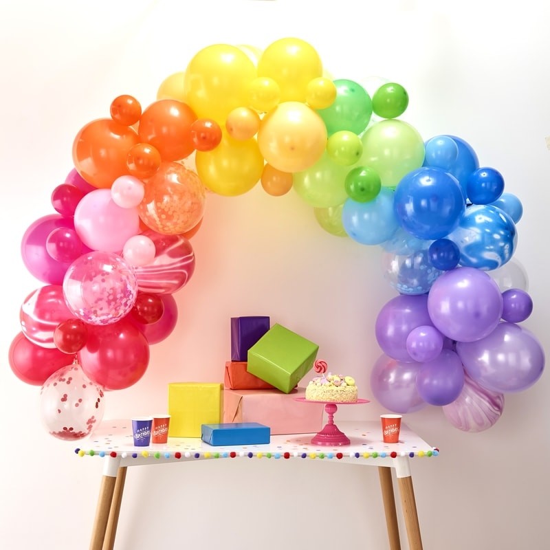 ARCHE-KIT VON BALLONEN Regenbogen mit 85 Ballonen