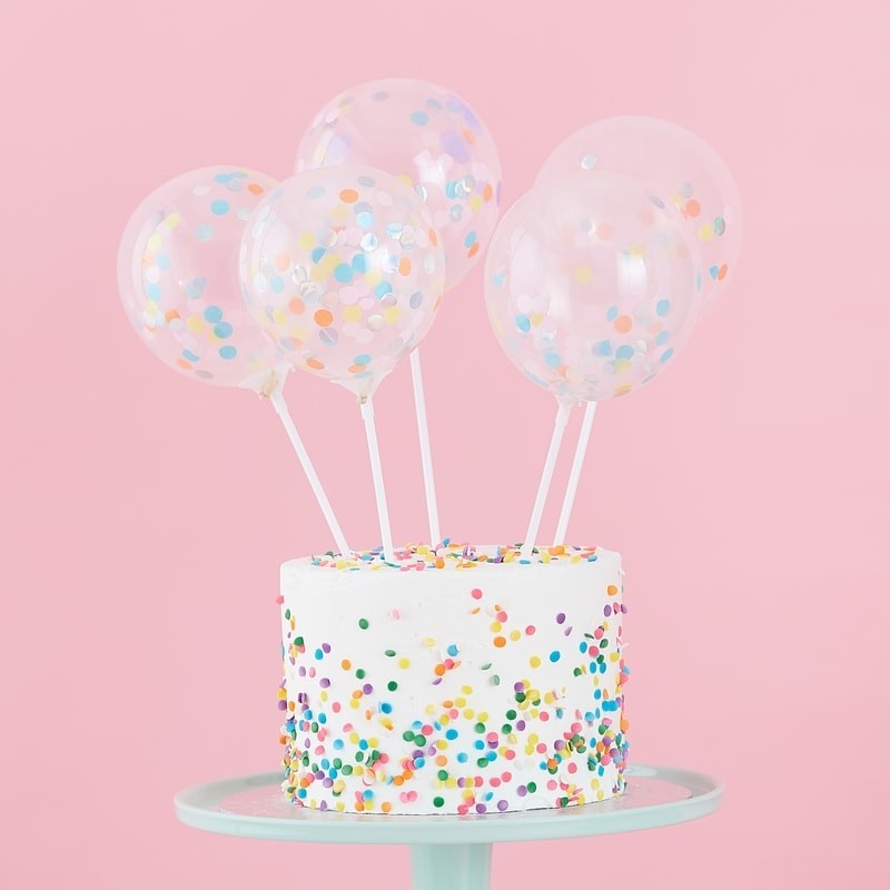 MINI CAKE TOPPER BALLONS Confettis KIT - PASTEL PARTY