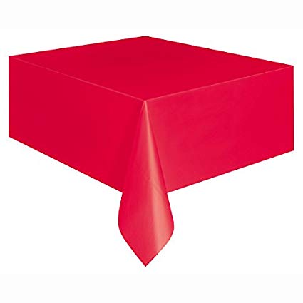 Tablecover red in plastic, 137 x 274cm