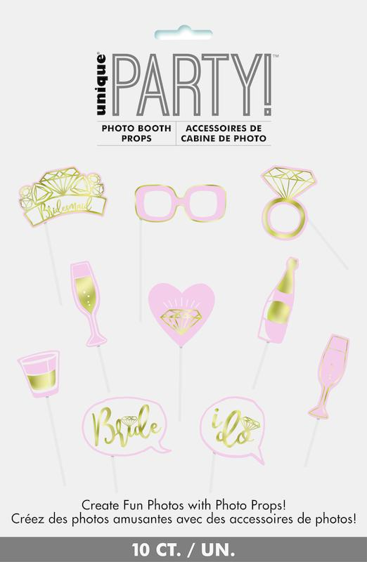 Photo Booth Props - , 10 pces, Party Gold