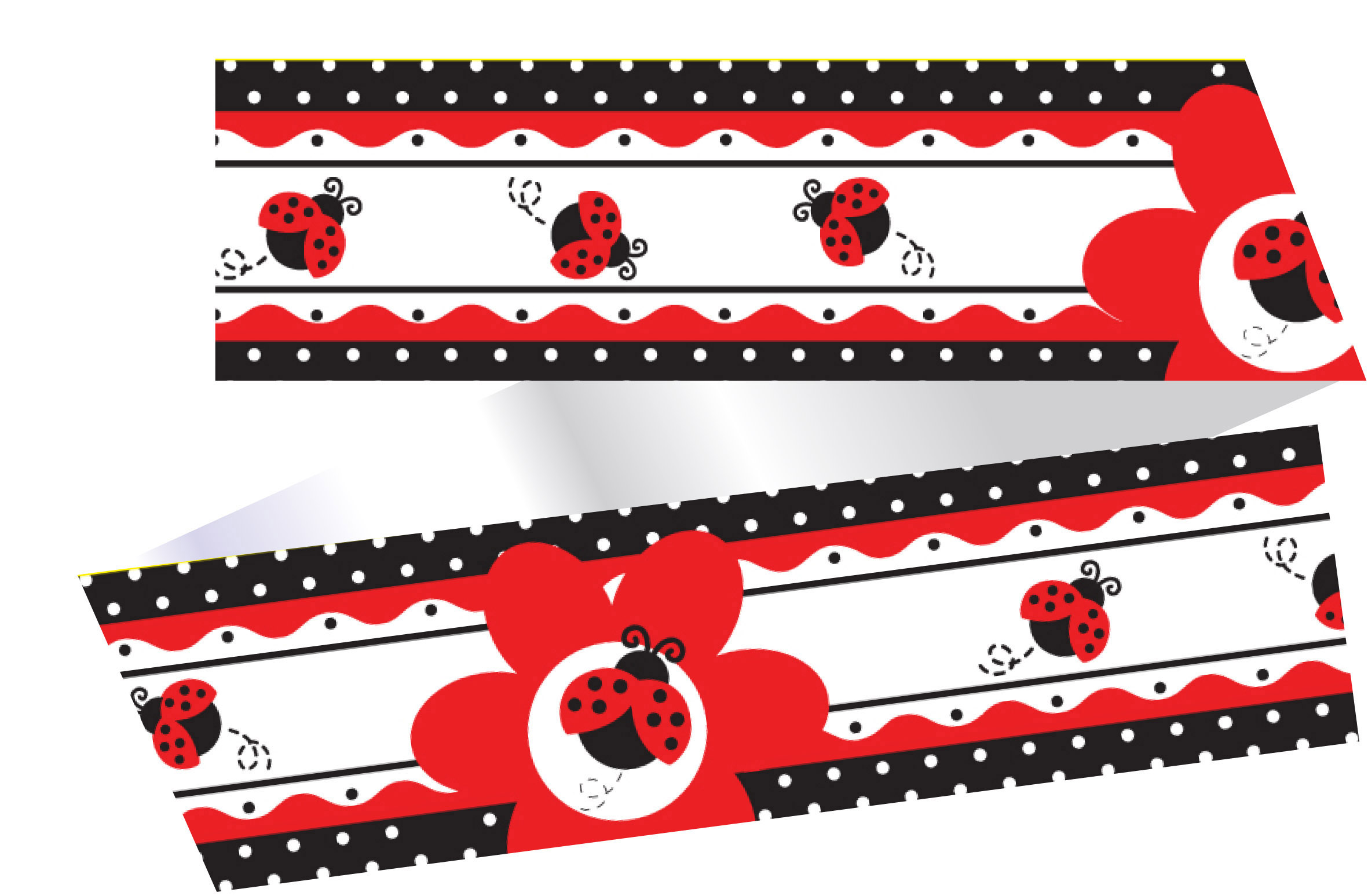 Ladybug paper band, cake dekoration. 5 x 100 cm