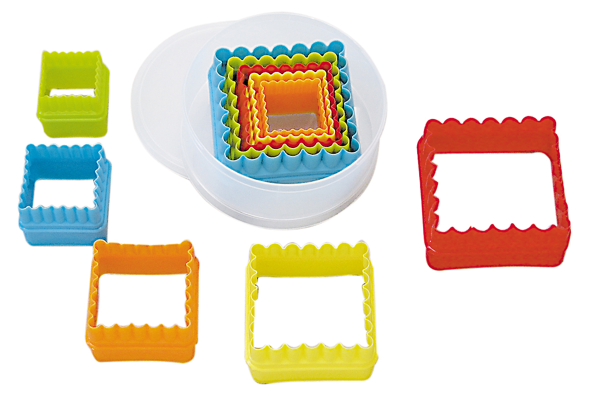 SquareCake Decorating kit, 5 cutters from 3,5  to 7,6 cm