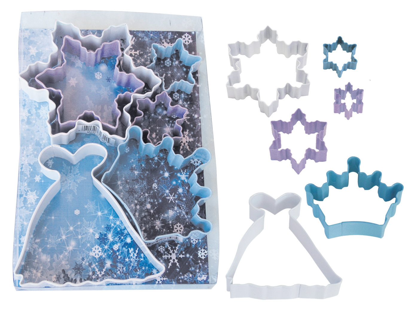 Snow Queen Cake Decorating kit, 6 cutters from 4.4 to 10.2 cm