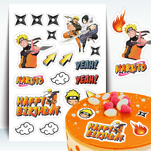 Sugar Stickers  Naruto, one A4 sucker sheet to cut
